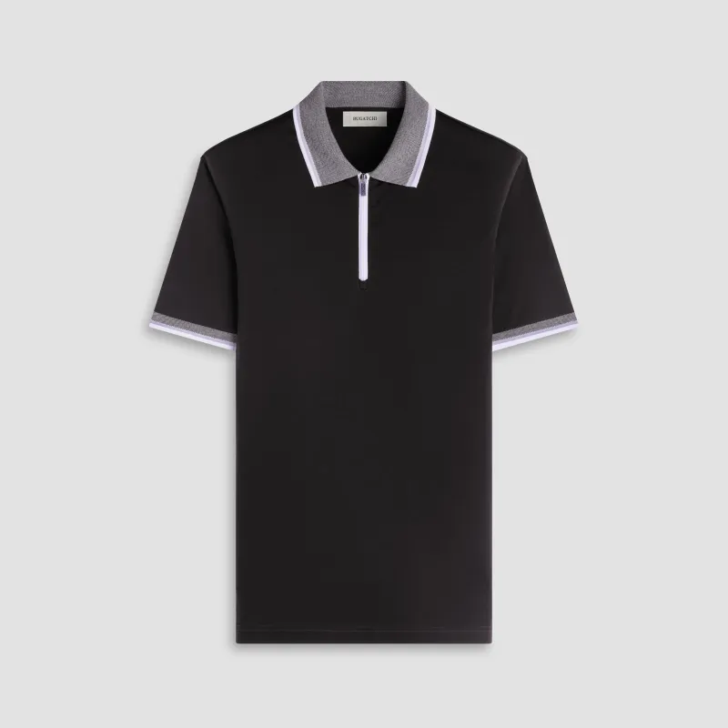 Solid Pima Quarter-Zip Polo sold by Bugatchi