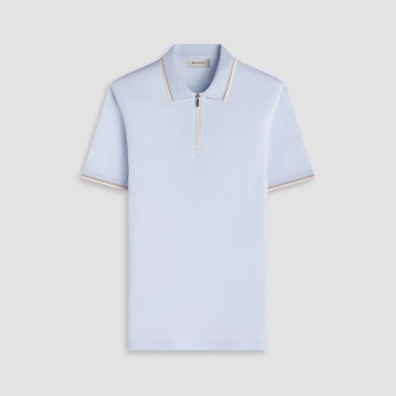 Solid Pima Quarter-Zip Polo sold by Bugatchi