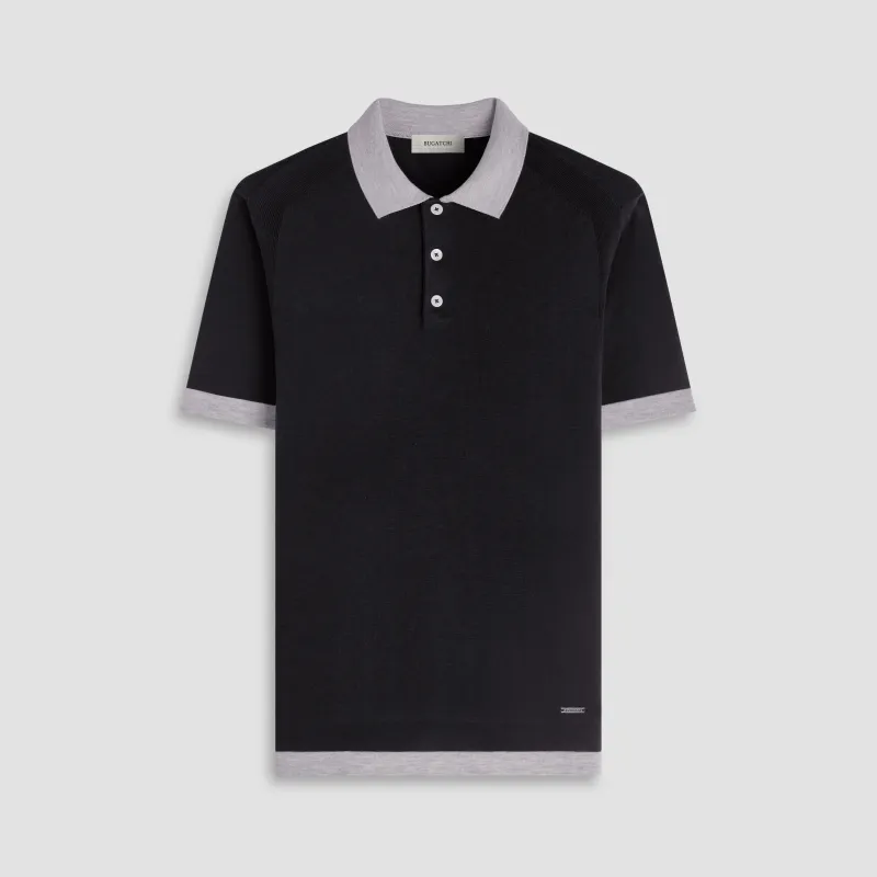 Jersey Knit Short-Sleeve Polo Sweater made by Bugatchi