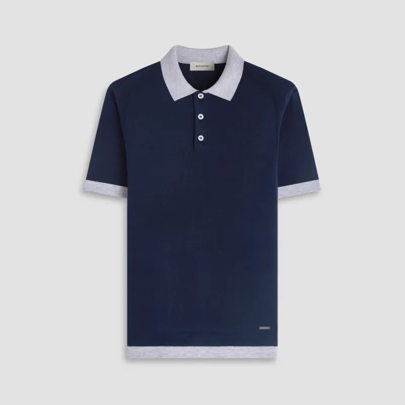 Jersey Knit Short-Sleeve Polo Sweater sold by Bugatchi