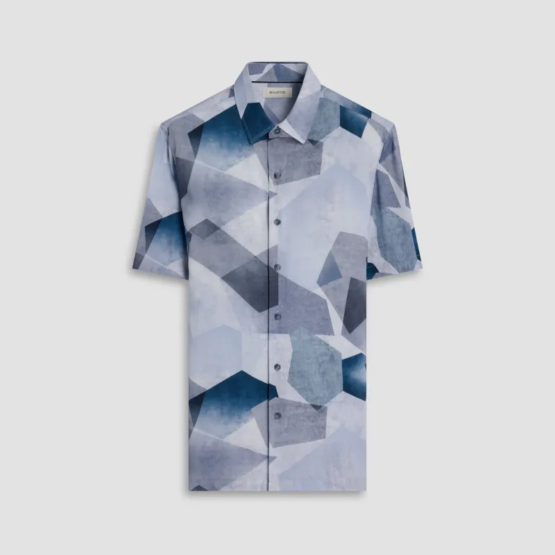 Vero Abstract Geometric Short-Sleeve Shirt sold by Bugatchi