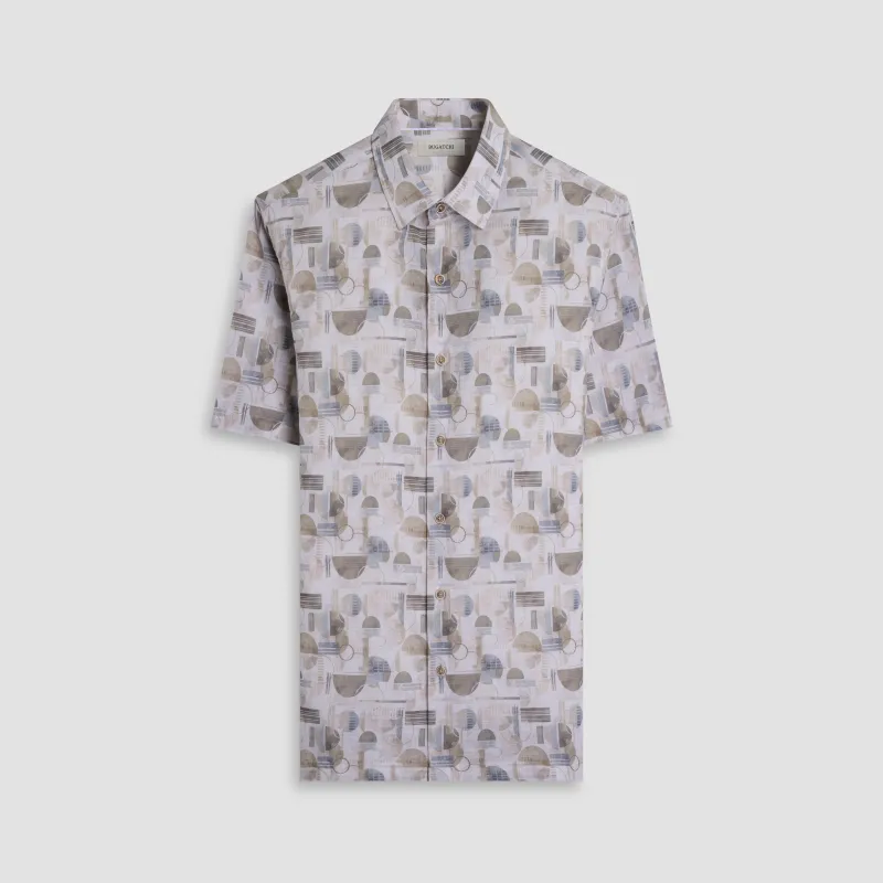 Vero Geometric Short-Sleeve Shirt made by Bugatchi