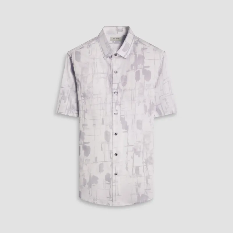 Orson Watercolor Abstract Short-Sleeve Shirt sold by Bugatchi