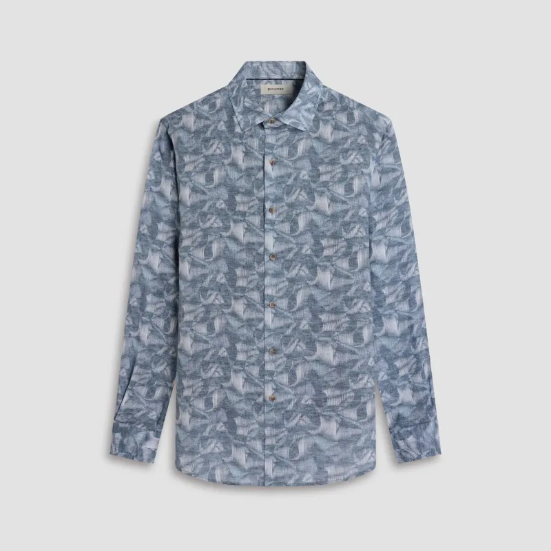 Julian Abstract Leaf Print Shirt sold by Bugatchi