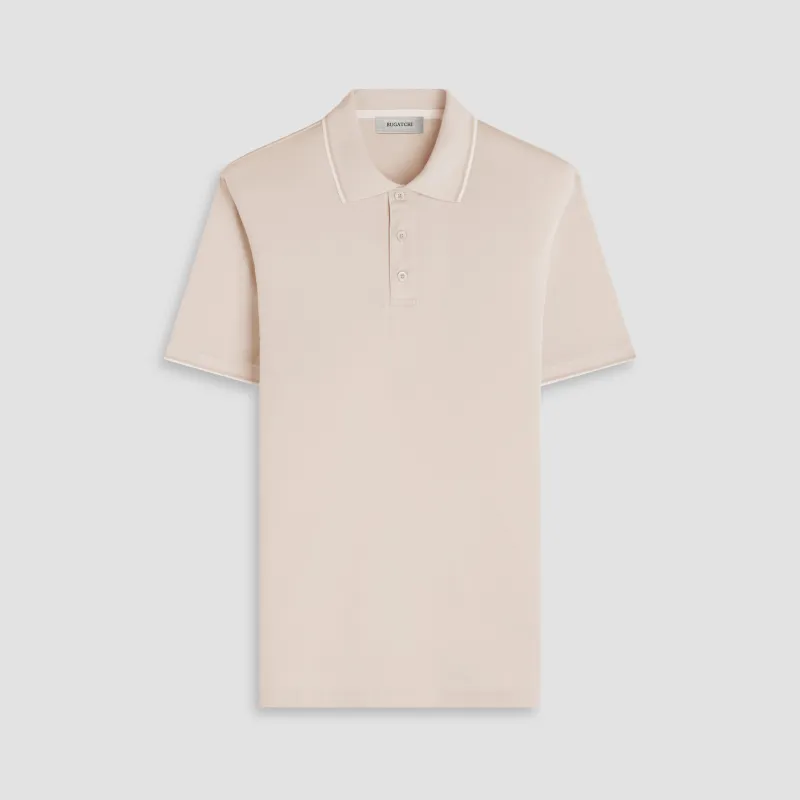 Solid Pima Three-Button Polo sold by Bugatchi