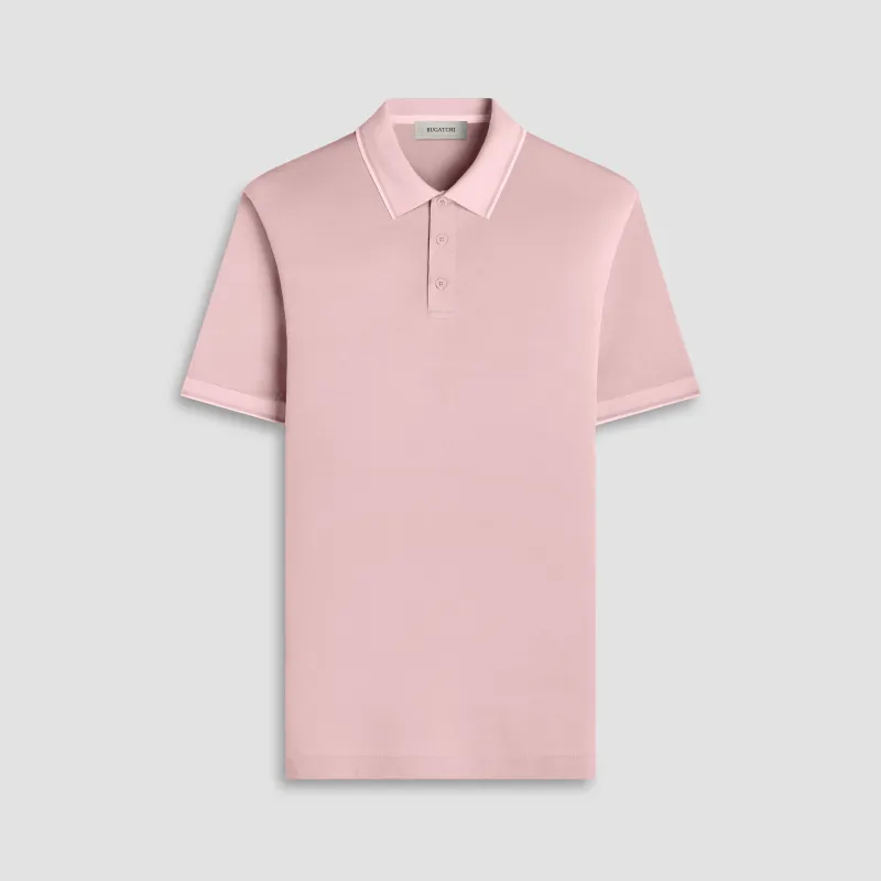Solid Pima Three-Button Polo sold by Bugatchi