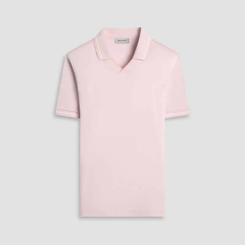 Solid Pima Johnny Collar Polo sold by Bugatchi