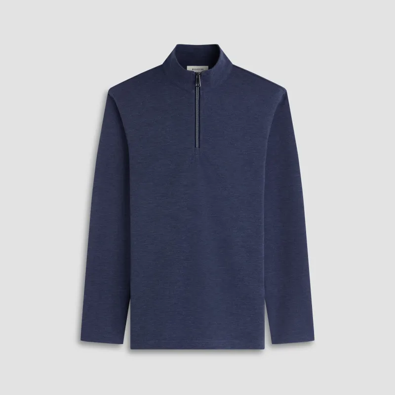 Soft Touch Melange Quarter-Zip Mock Neck Pullover sold by Bugatchi