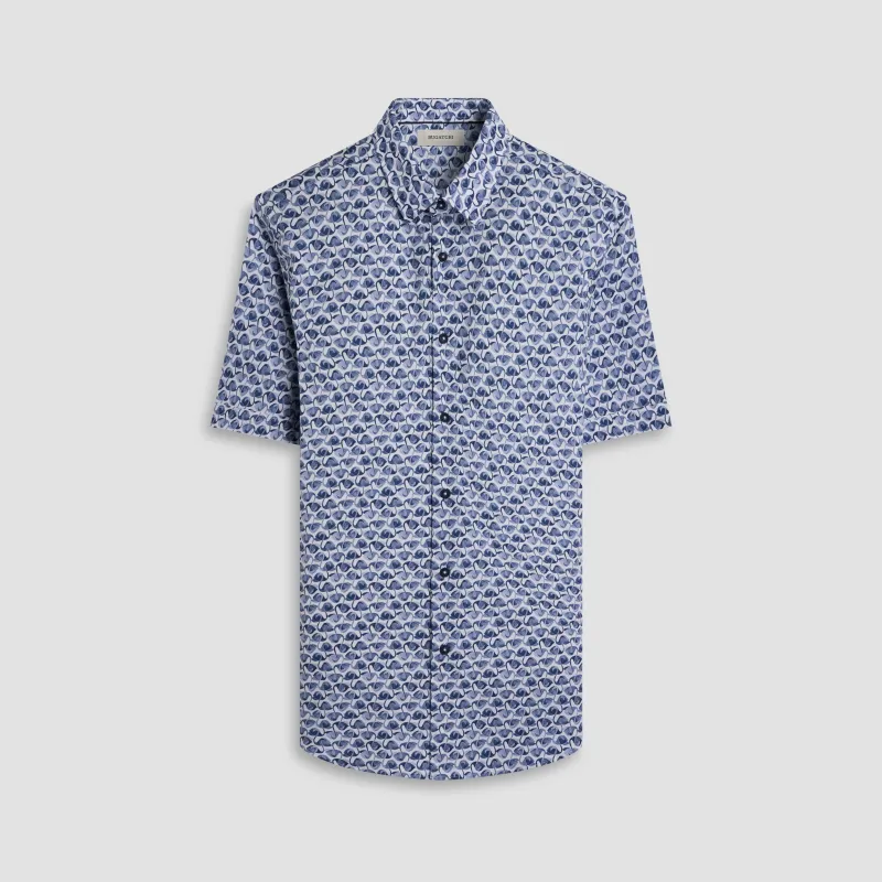 Orson Abstract Flamingo Short-Sleeve Shirt made by Bugatchi