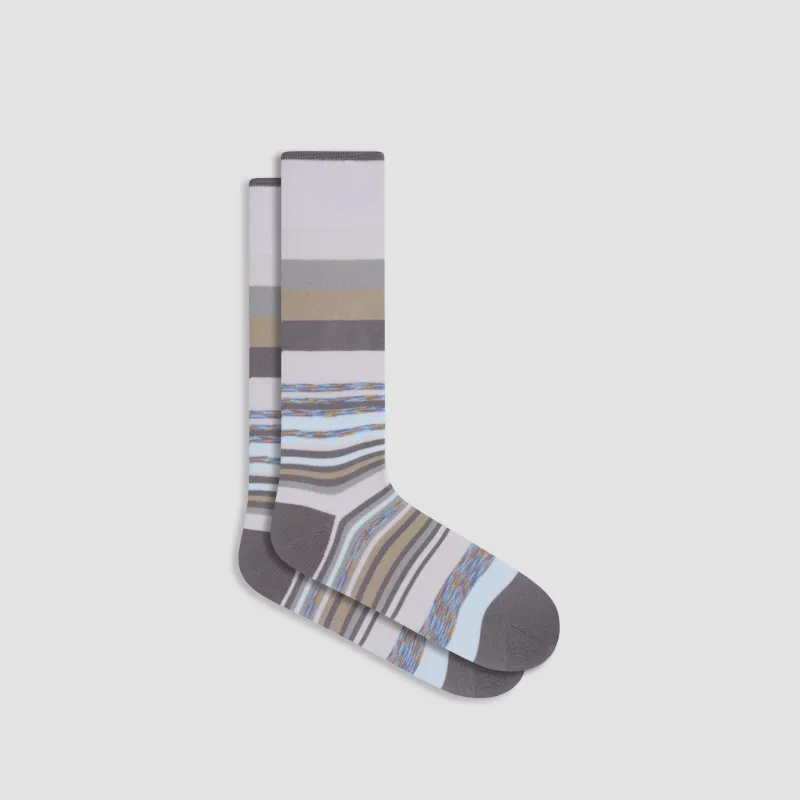 Striped Mid-Calf Socks made by Bugatchi