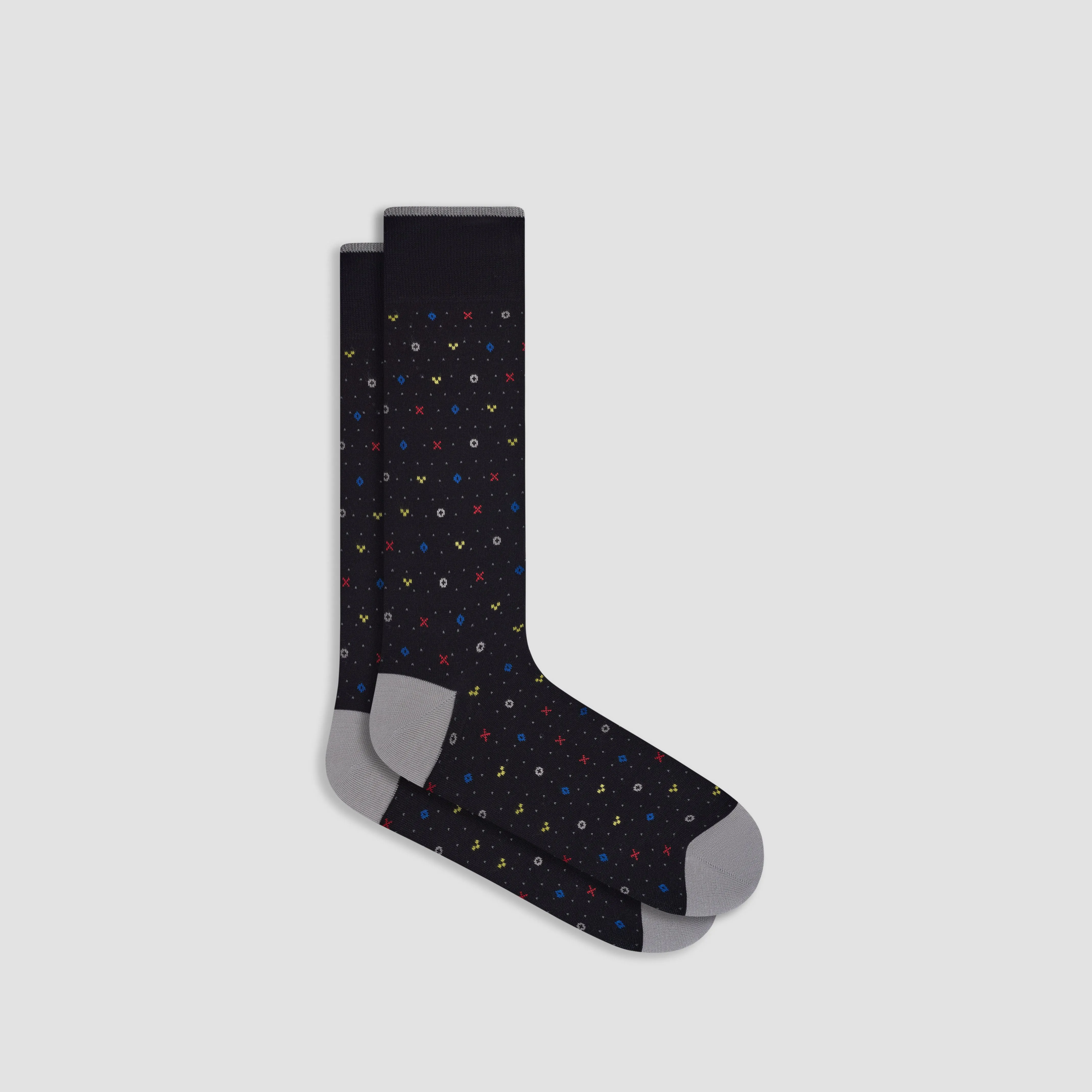 Micro Motif Mid-Calf Socks sold by Bugatchi