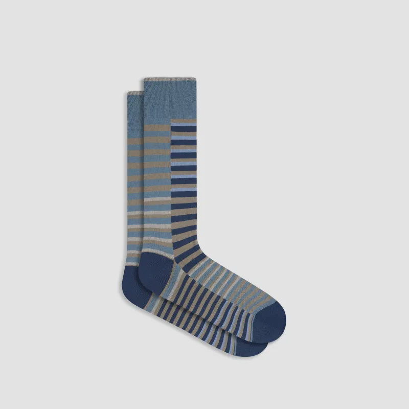 Striped Mid-Calf Socks made by Bugatchi