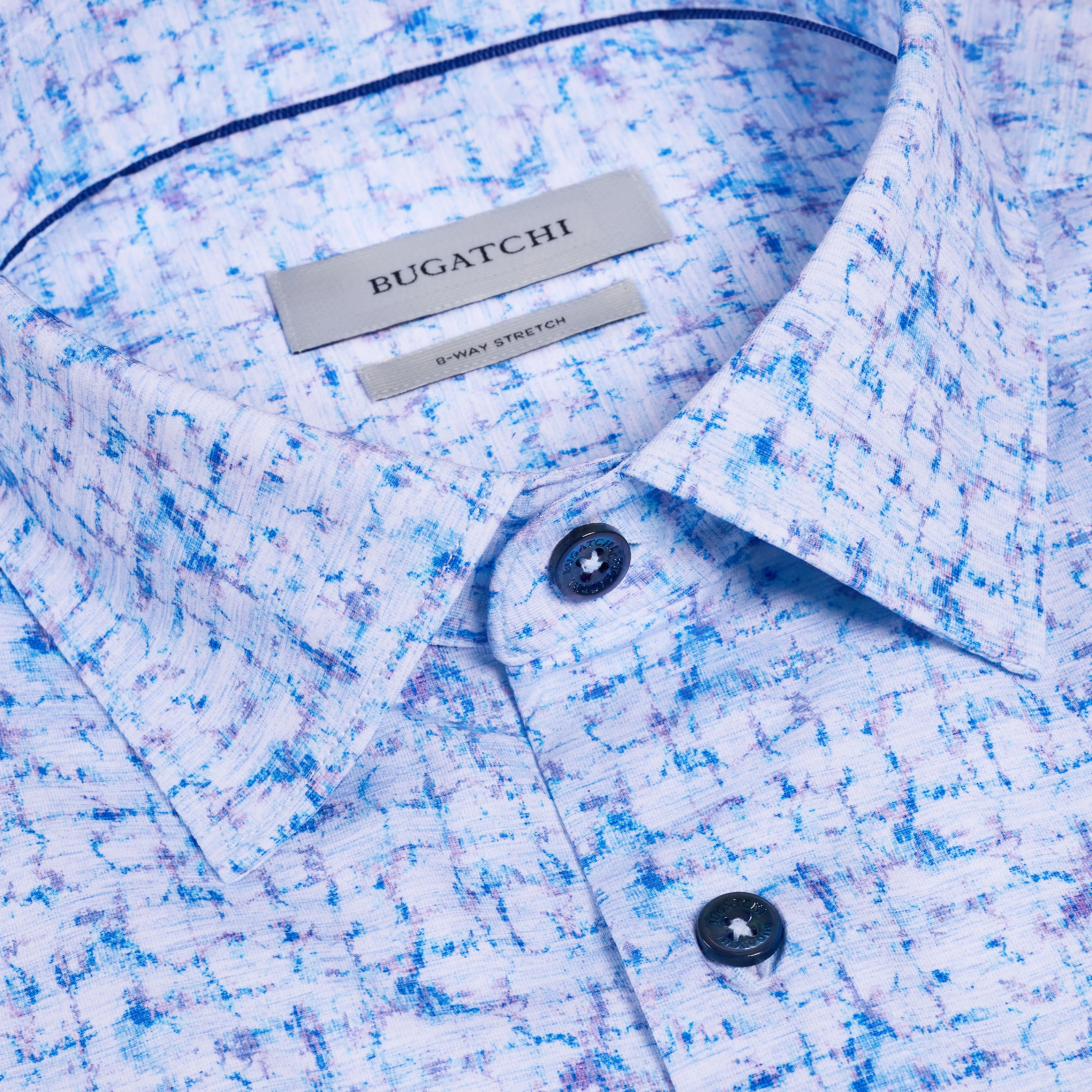 Miles OoohCotton Abstract Watercolor Short-Sleeve Shirt sold by Bugatchi product image thumbnail 5