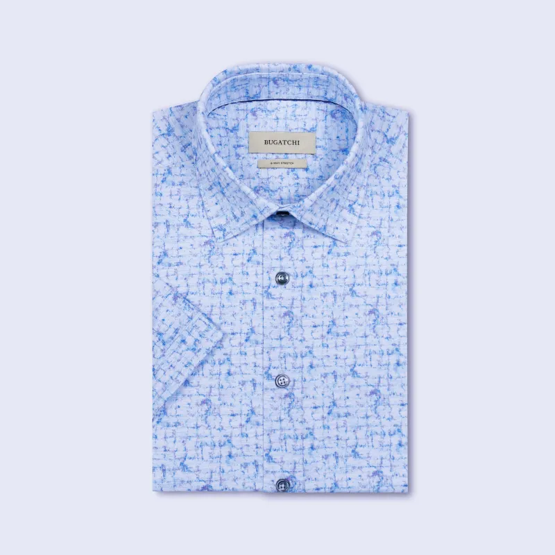 Miles OoohCotton Abstract Watercolor Short-Sleeve Shirt made by Bugatchi