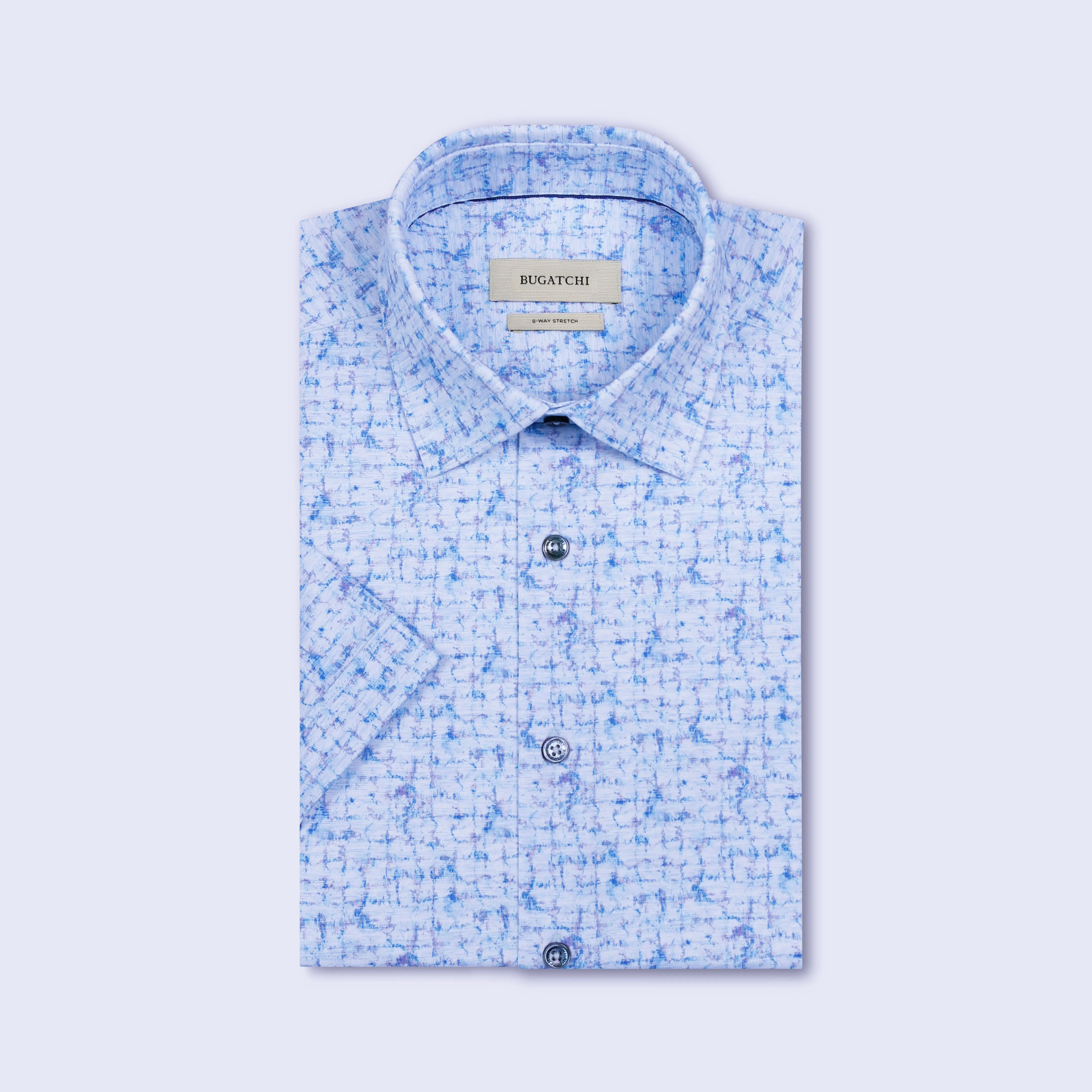 Miles OoohCotton Abstract Watercolor Short-Sleeve Shirt sold by Bugatchi