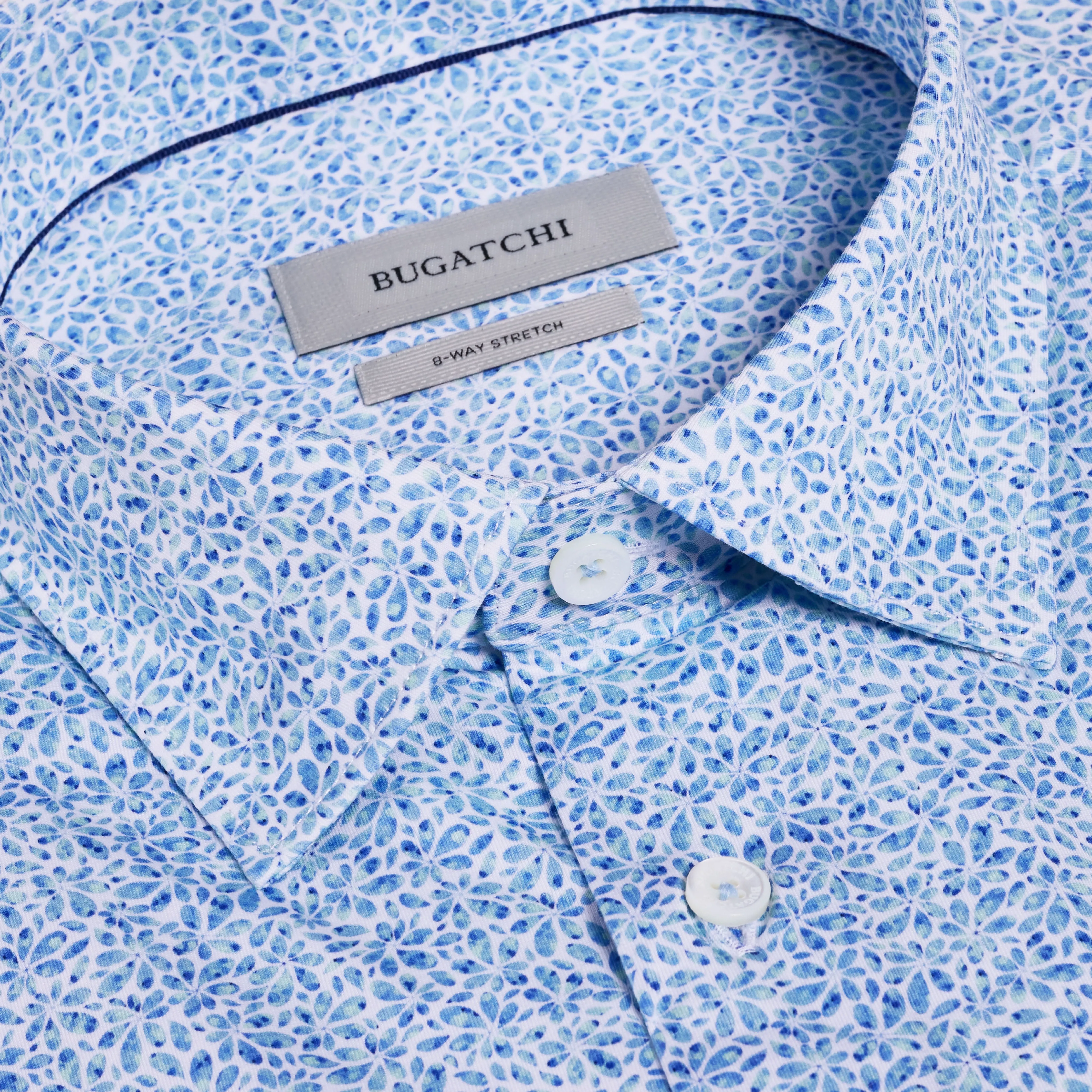 Miles OoohCotton Abstract Floral Short-Sleeve Shirt sold by Bugatchi product image thumbnail 5