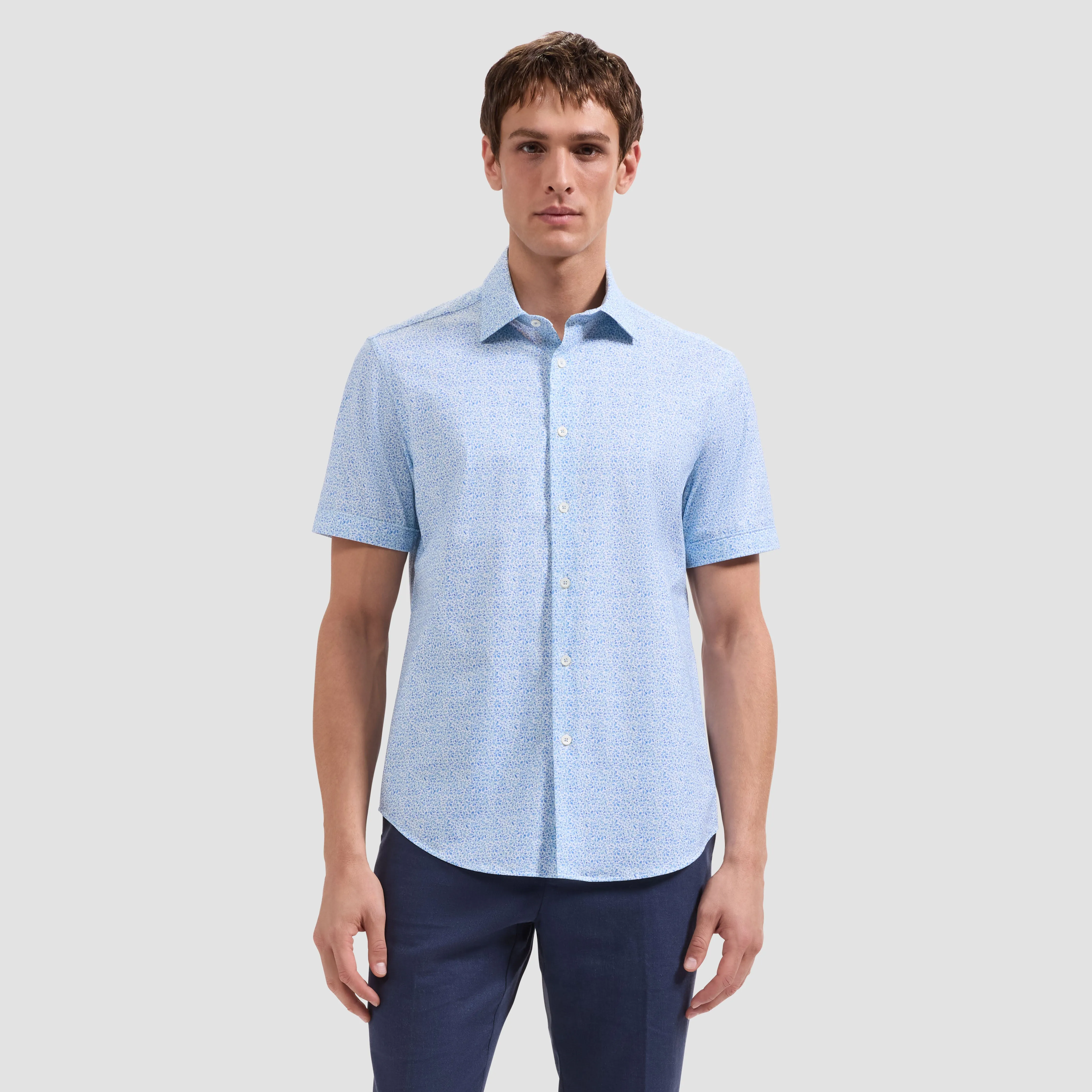 Miles OoohCotton Abstract Floral Short-Sleeve Shirt sold by Bugatchi product image thumbnail 2