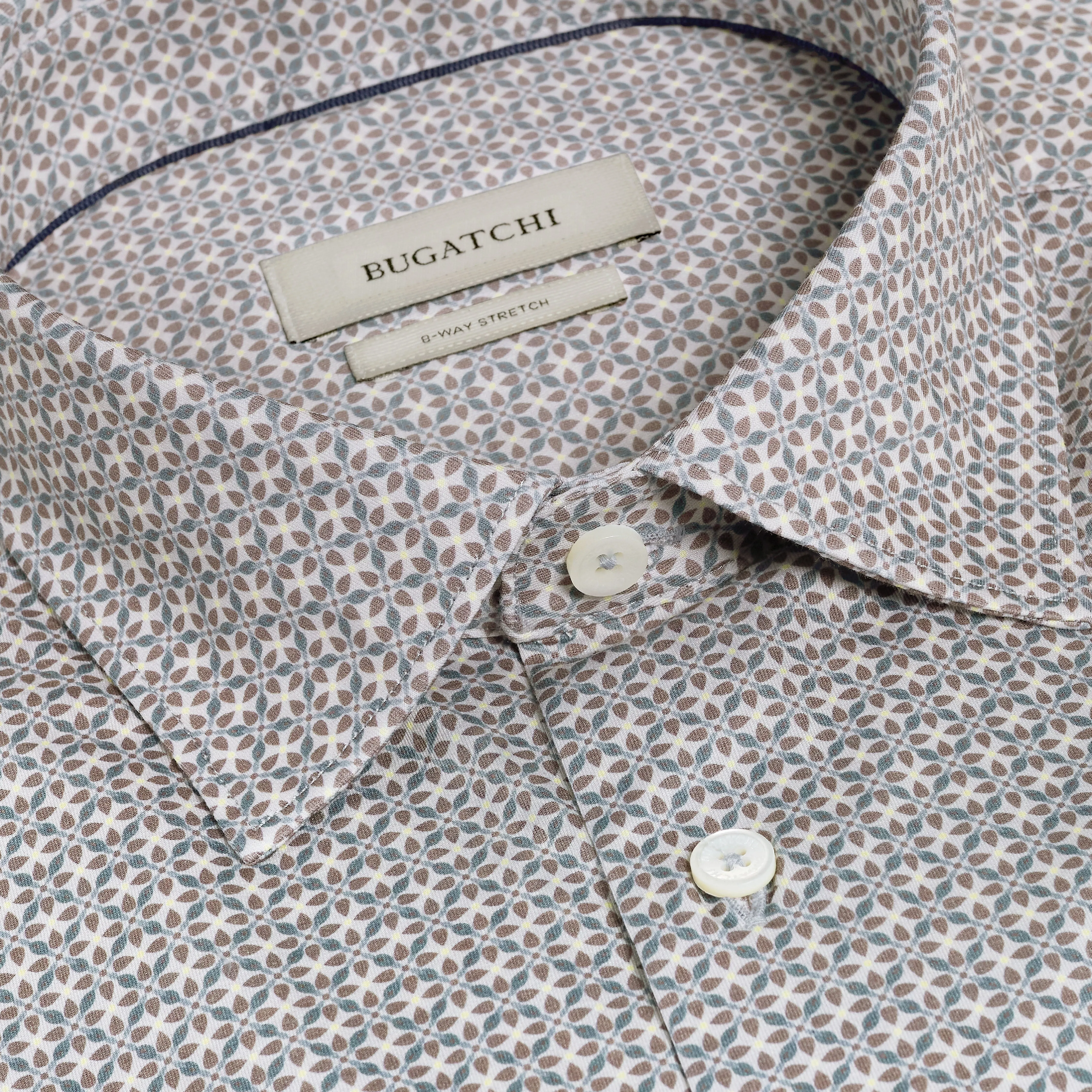Miles OoohCotton Mosaic Short-Sleeve Shirt sold by Bugatchi product image thumbnail 5
