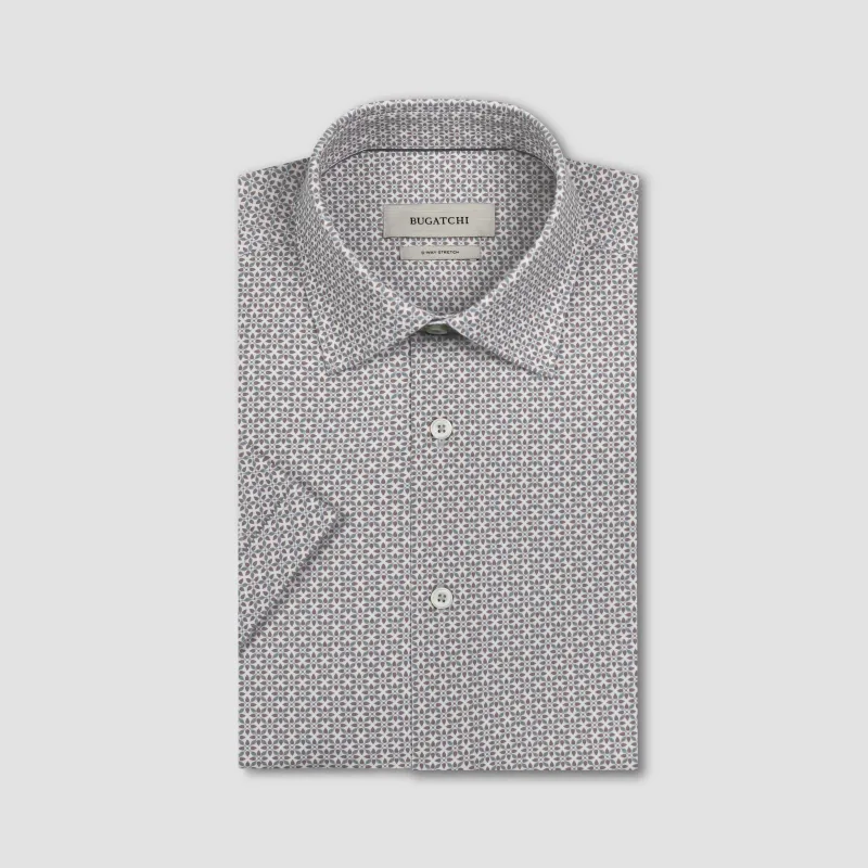 Miles OoohCotton Mosaic Short-Sleeve Shirt made by Bugatchi