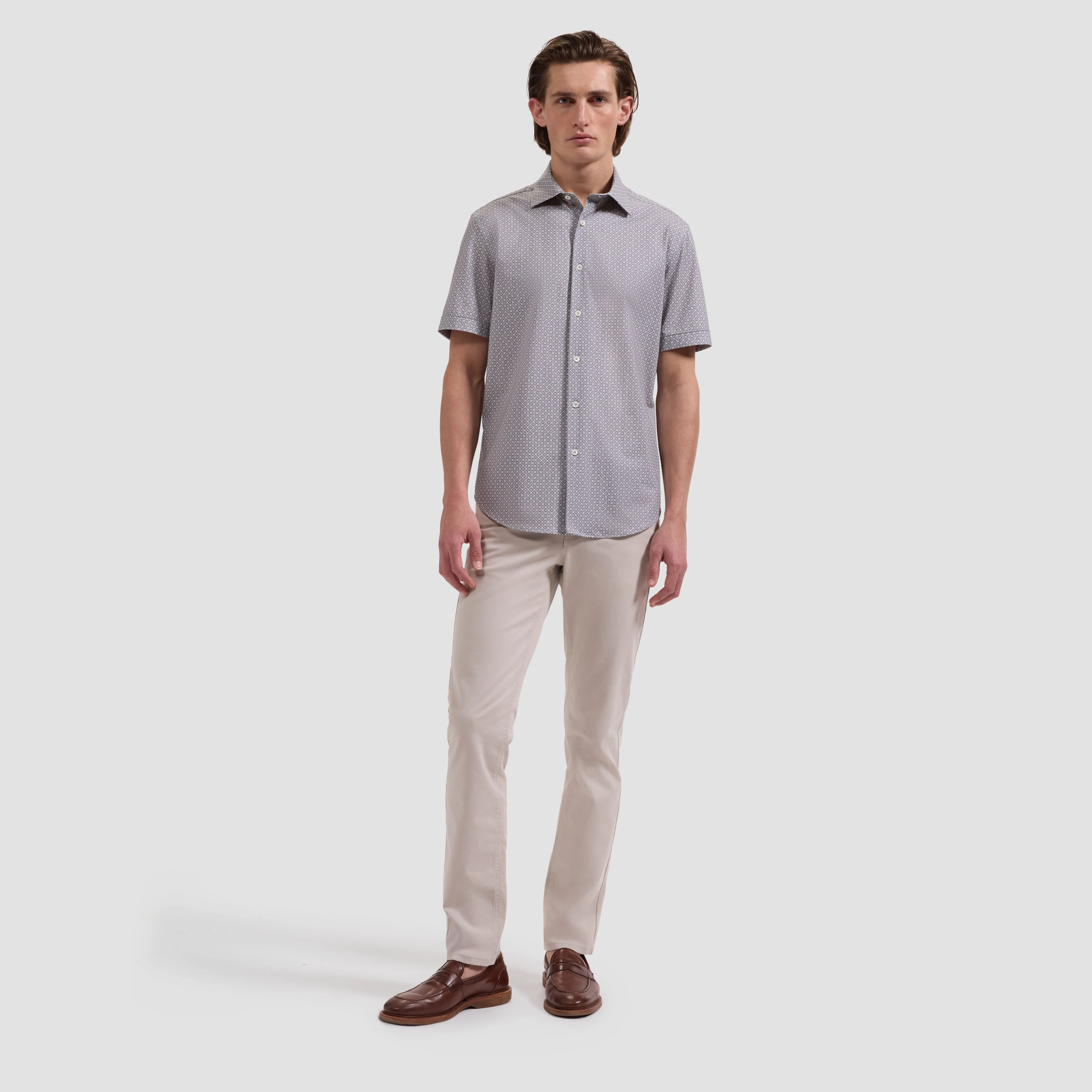 Miles OoohCotton Mosaic Short-Sleeve Shirt sold by Bugatchi product image thumbnail 4