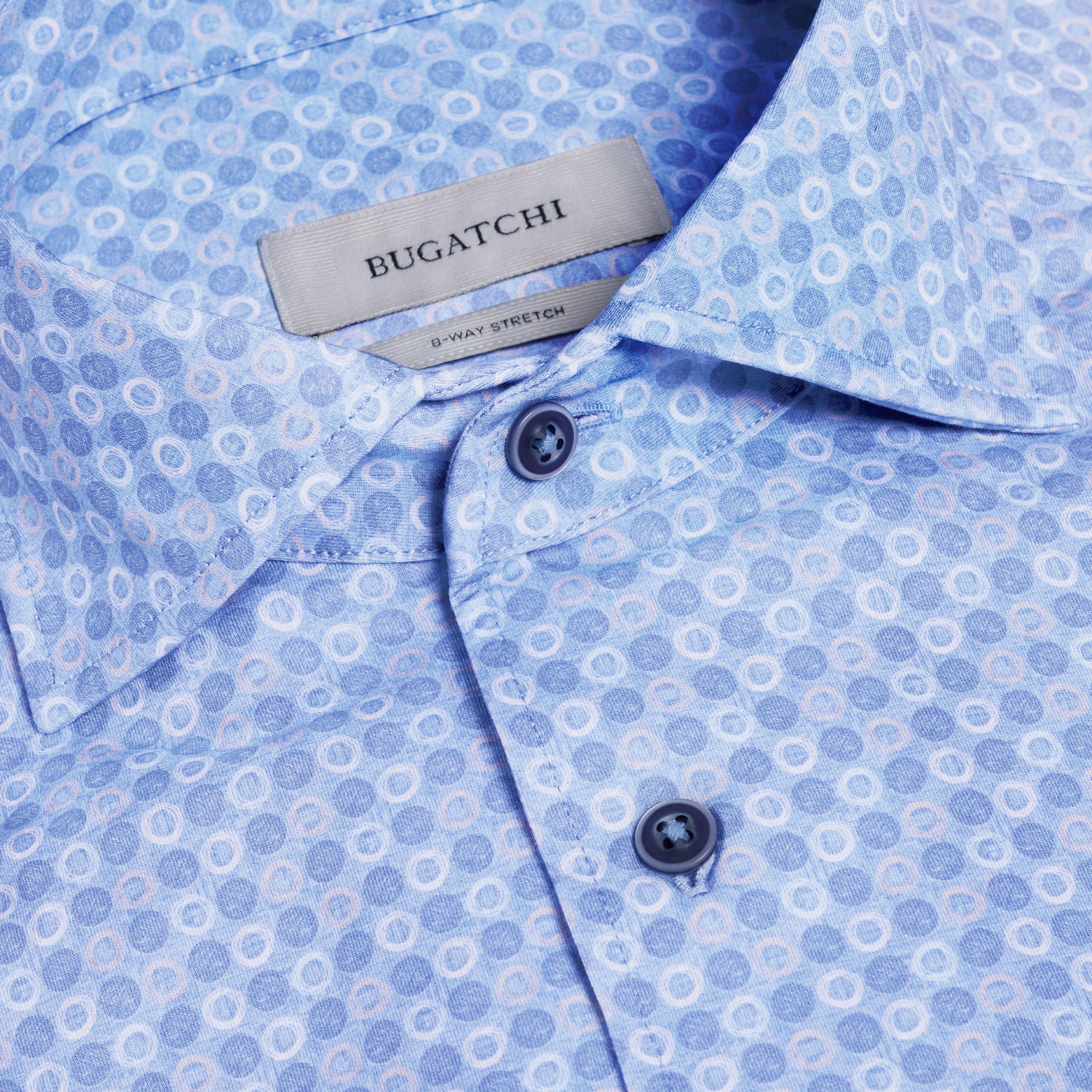 Miles OoohCotton Geometric Short-Sleeve Shirt sold by Bugatchi product image thumbnail 5