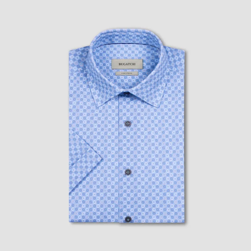Miles OoohCotton Geometric Short-Sleeve Shirt made by Bugatchi