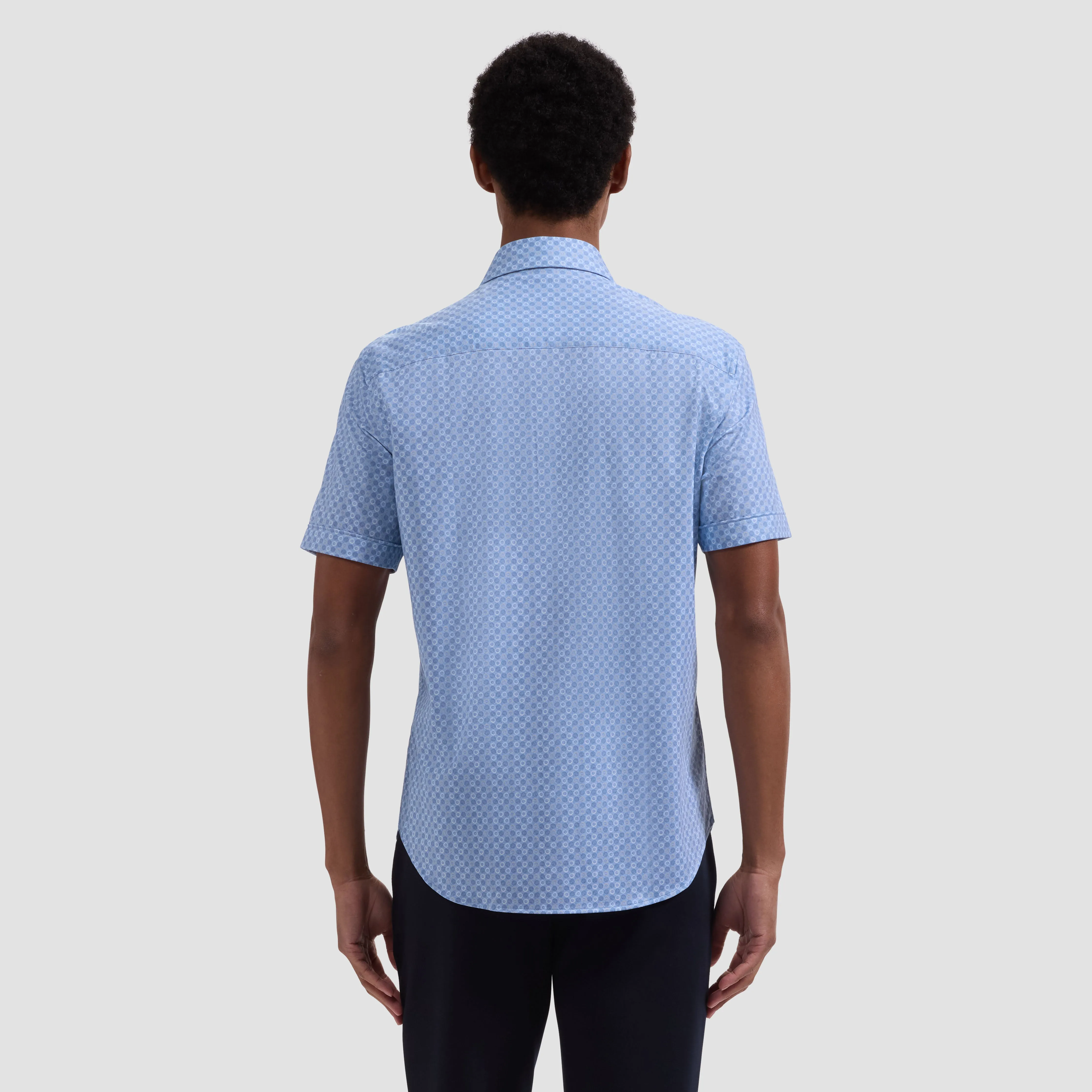Miles OoohCotton Geometric Short-Sleeve Shirt sold by Bugatchi product image thumbnail 3