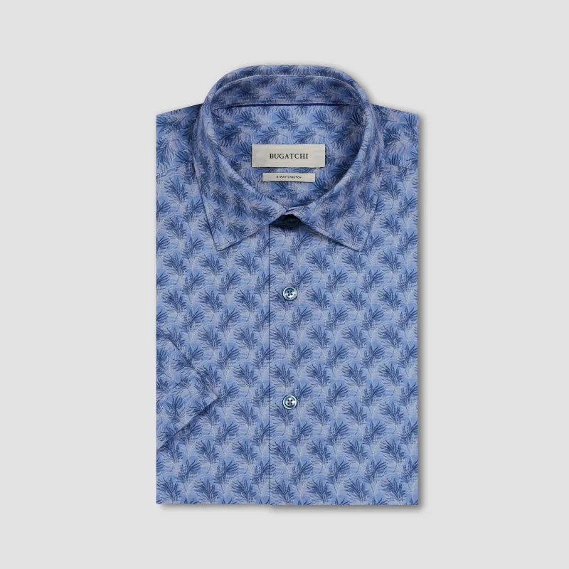 Miles OoohCotton Leaf Print Short-Sleeve Shirt made by Bugatchi
