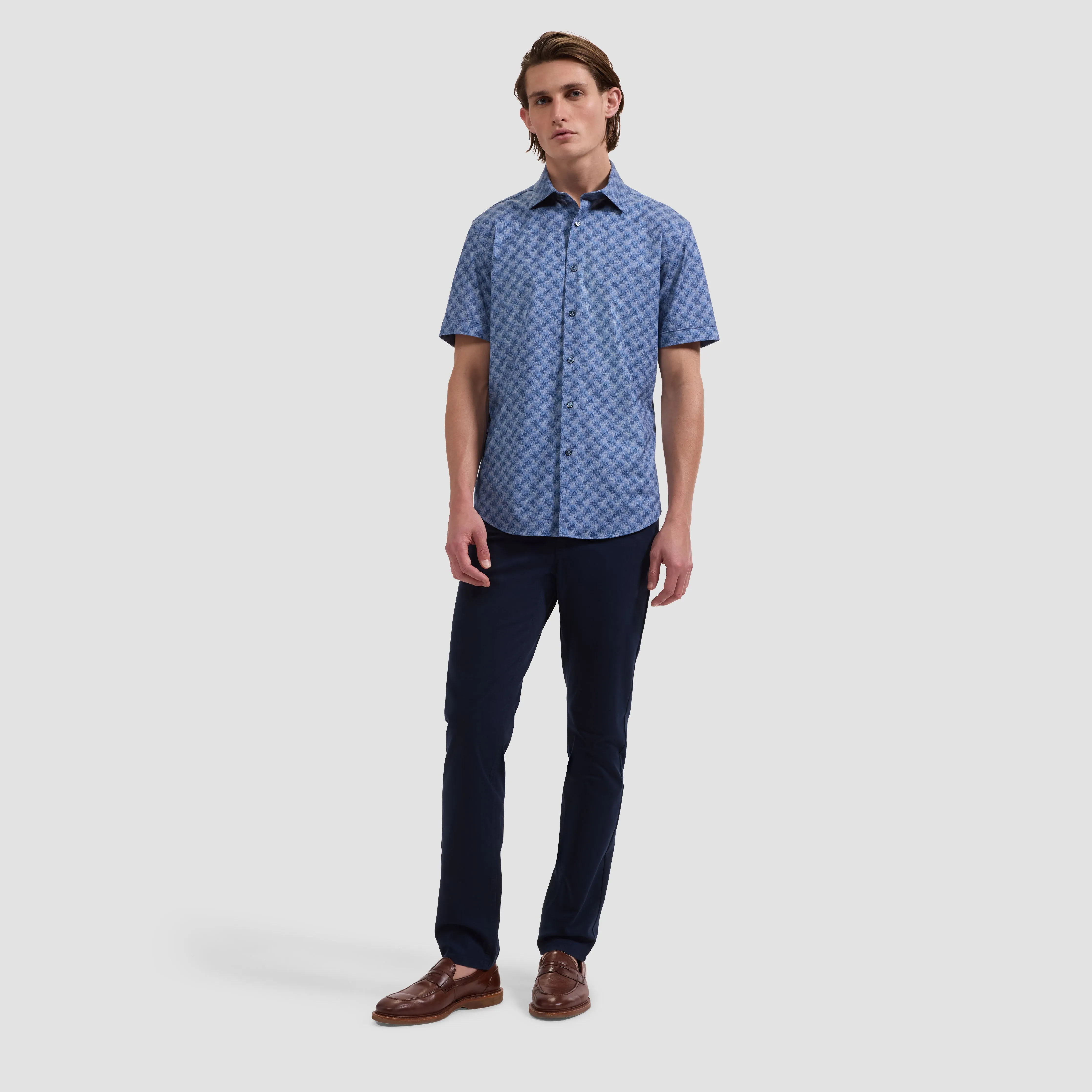 Miles OoohCotton Leaf Print Short-Sleeve Shirt sold by Bugatchi product image thumbnail 4