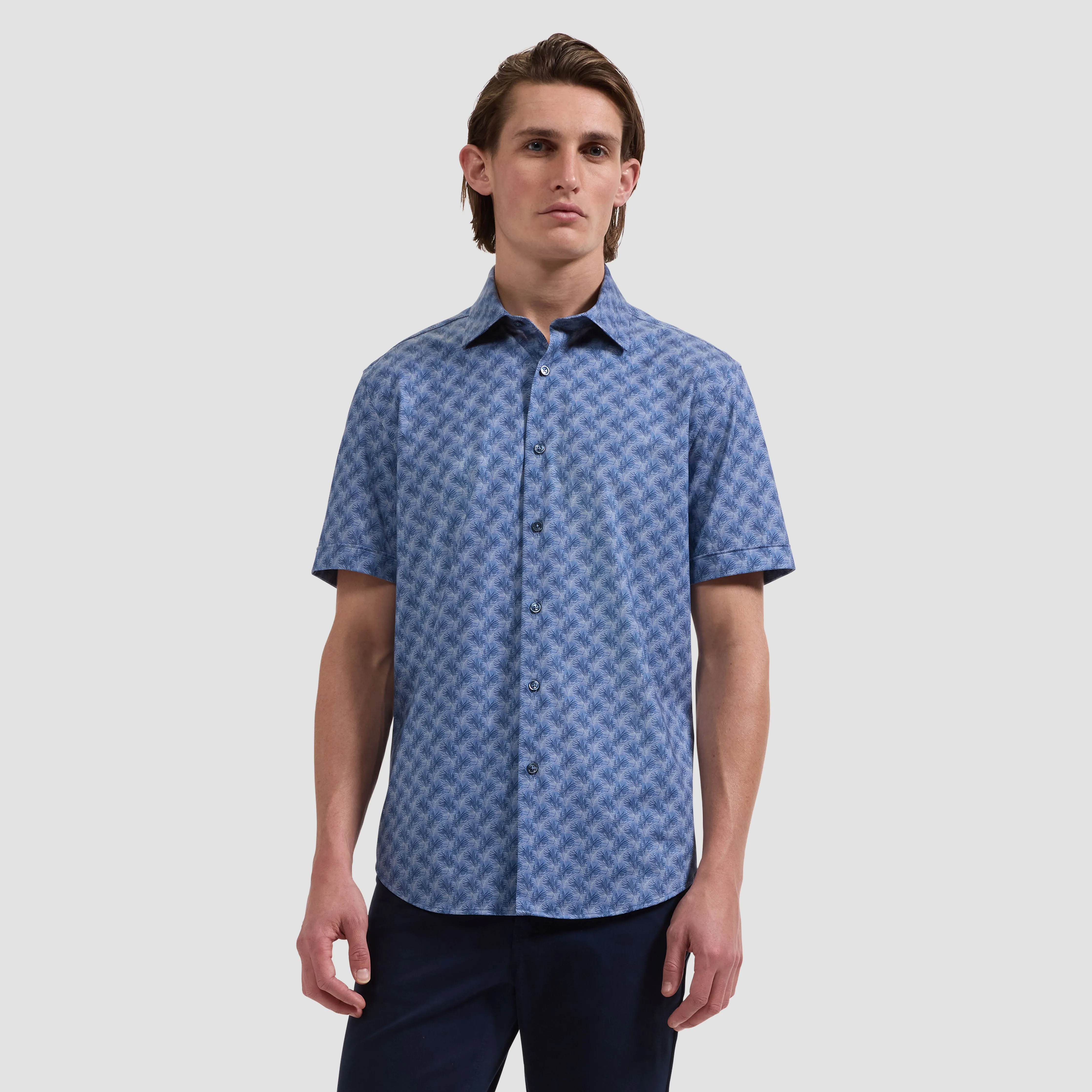 Miles OoohCotton Leaf Print Short-Sleeve Shirt sold by Bugatchi product image thumbnail 2
