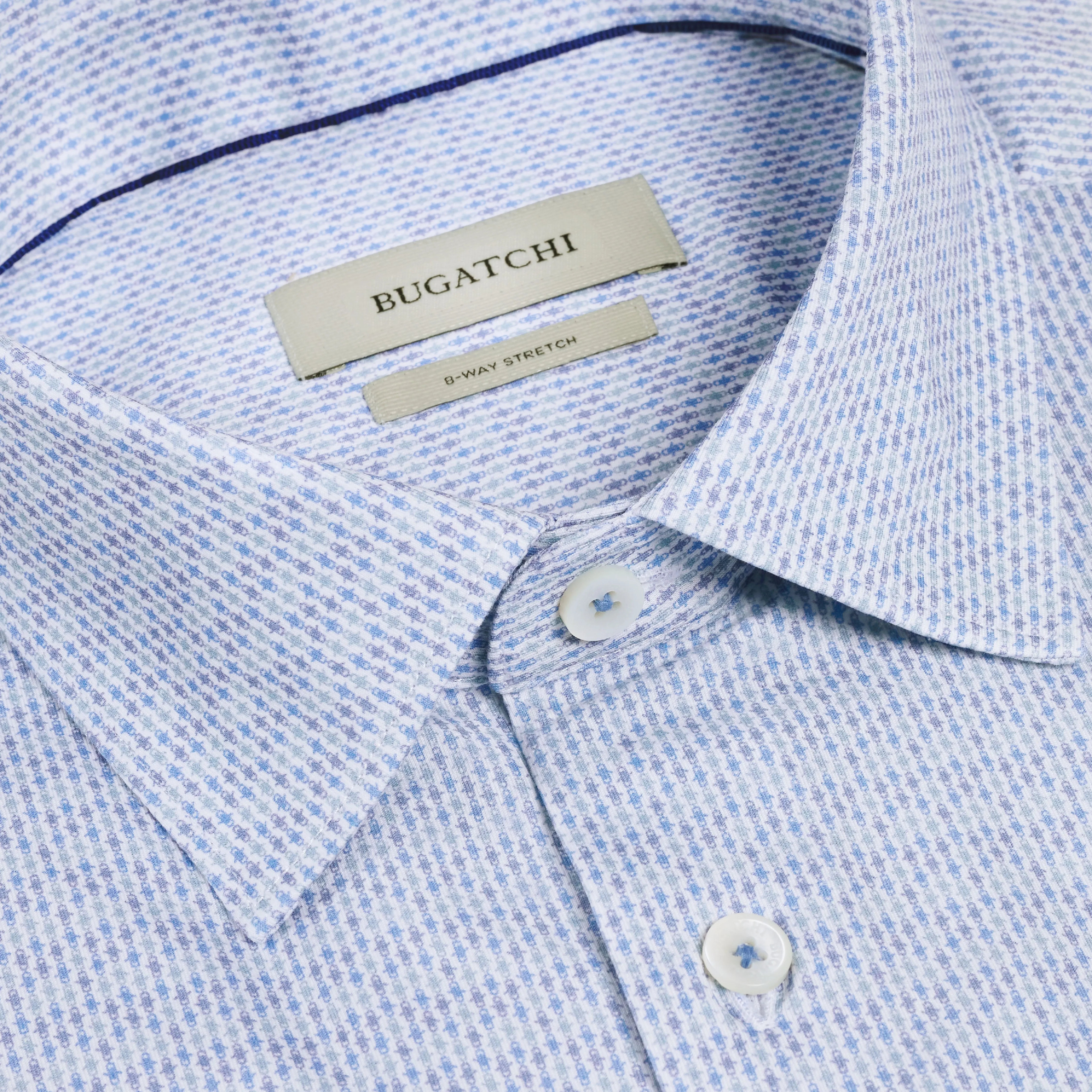 Miles OoohCotton Micro Geo Short-Sleeve Shirt sold by Bugatchi product image thumbnail 5