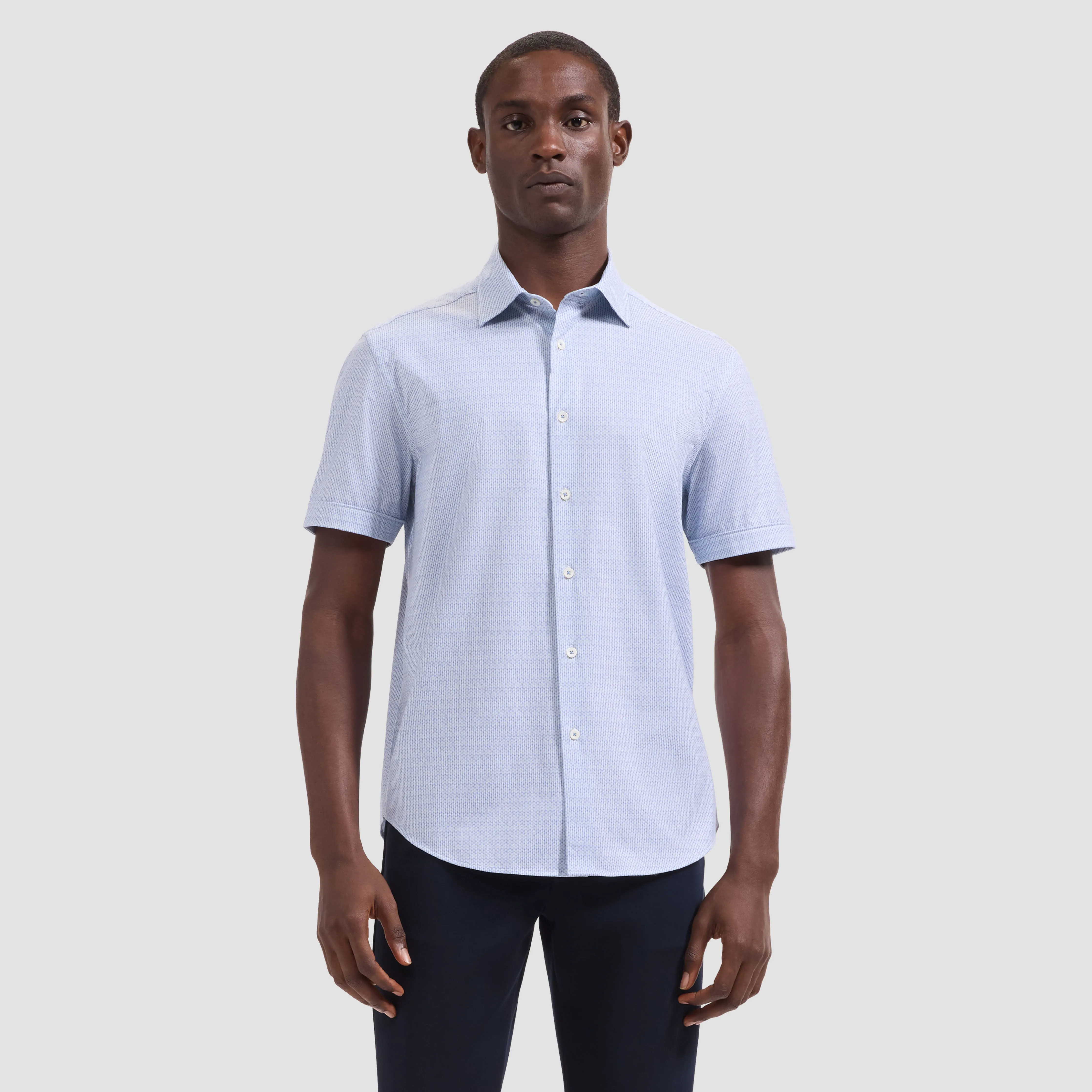 Miles OoohCotton Micro Geo Short-Sleeve Shirt sold by Bugatchi product image thumbnail 2