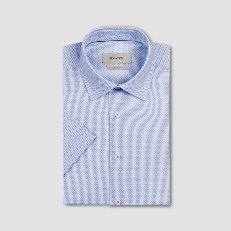 Miles OoohCotton Micro Geo Short-Sleeve Shirt sold by Bugatchi