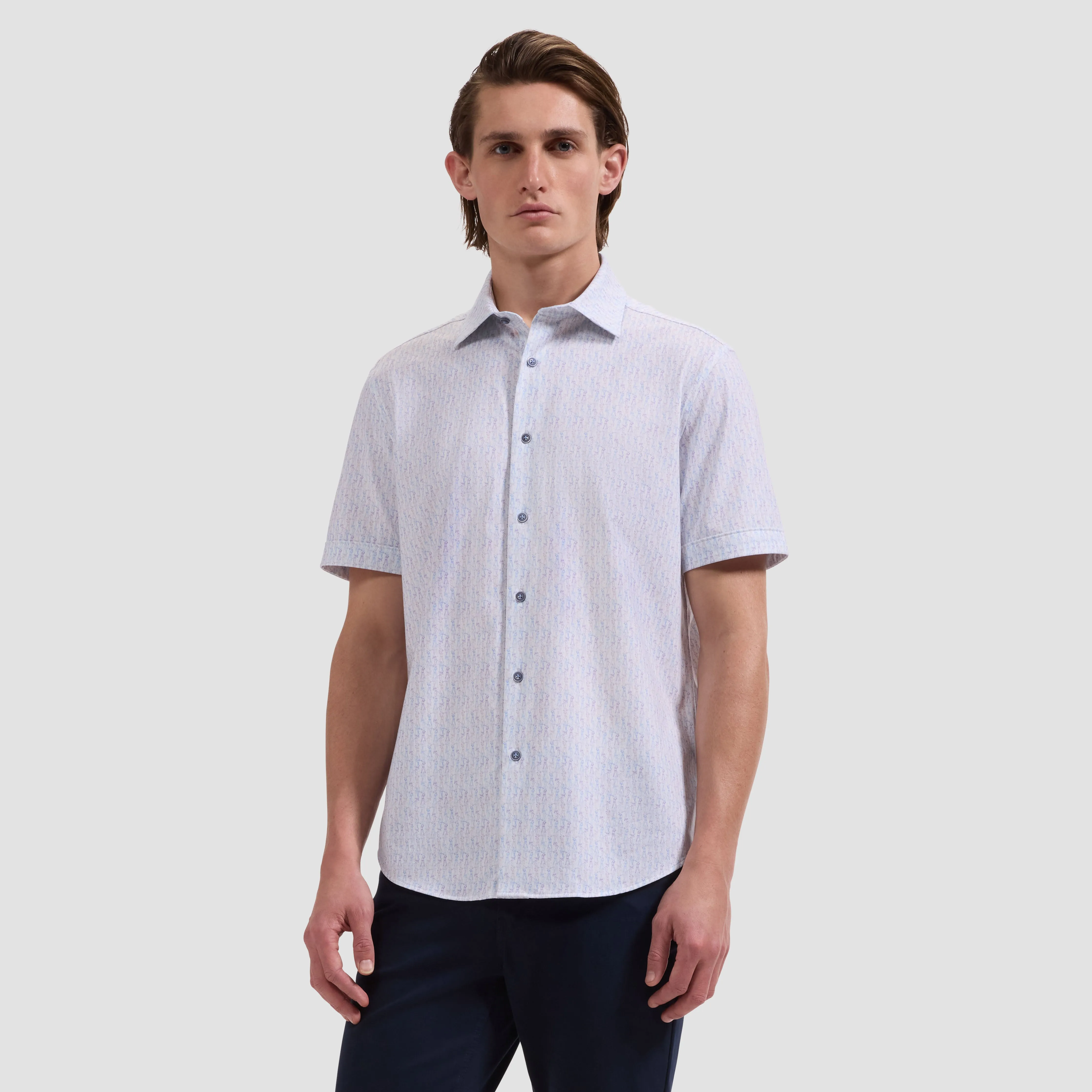 Miles OoohCotton Golf Sketch Short-Sleeve Shirt sold by Bugatchi product image thumbnail 2