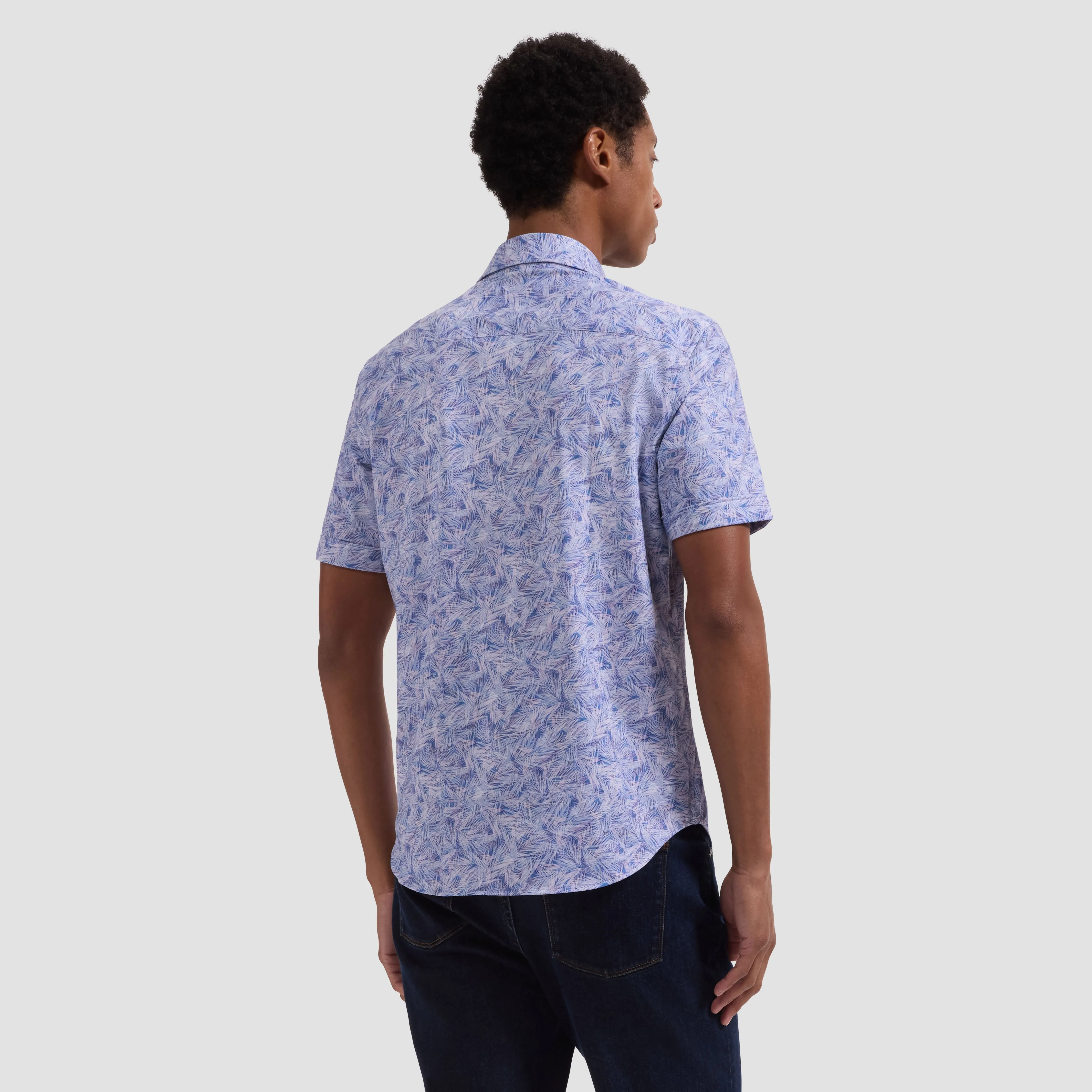 Miles OoohCotton Palm Print Short-Sleeve Shirt sold by Bugatchi product image thumbnail 3