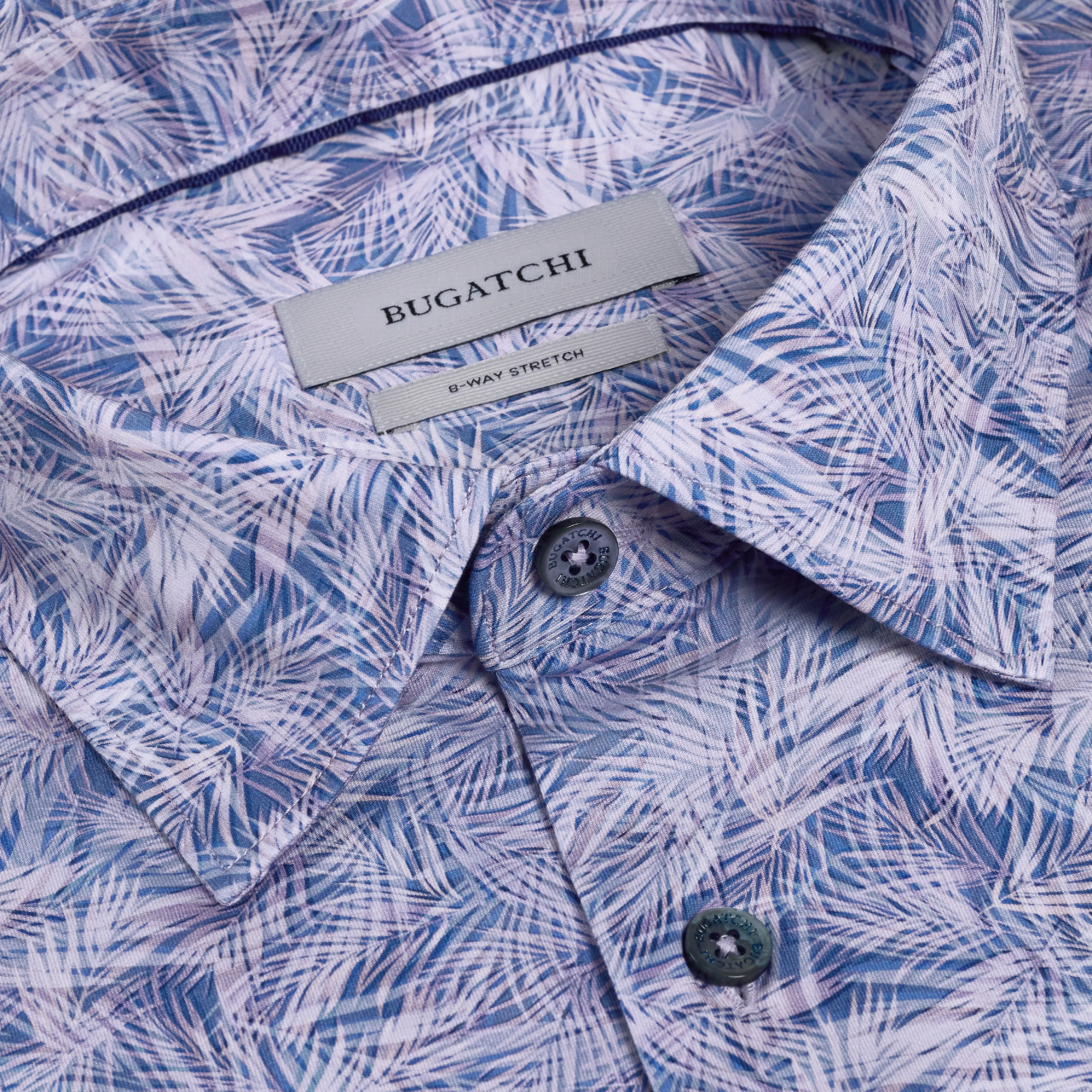 Miles OoohCotton Palm Print Short-Sleeve Shirt sold by Bugatchi product image thumbnail 5