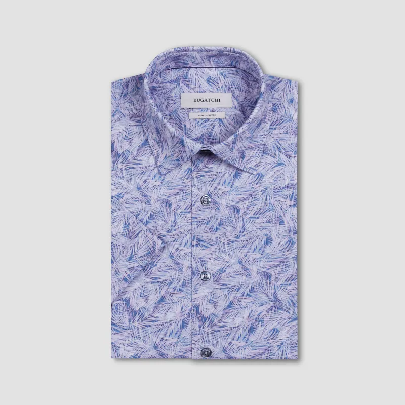 Miles OoohCotton Palm Print Short-Sleeve Shirt made by Bugatchi