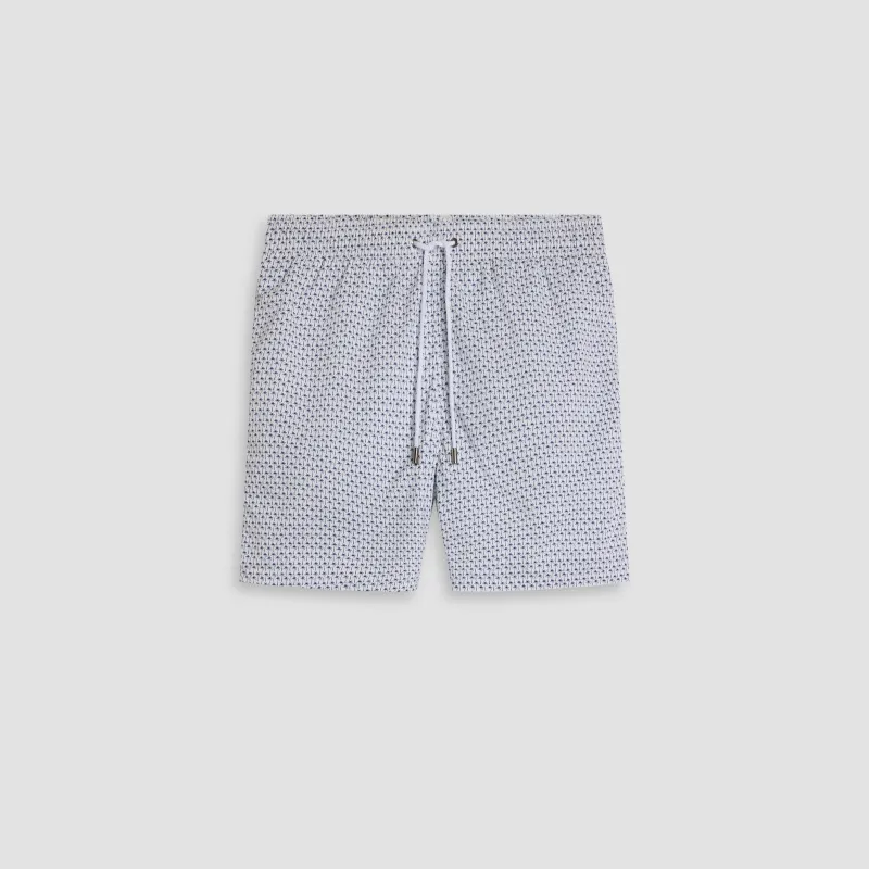 Kai Mid-Length Palm Tree Swim Trunks made by Bugatchi