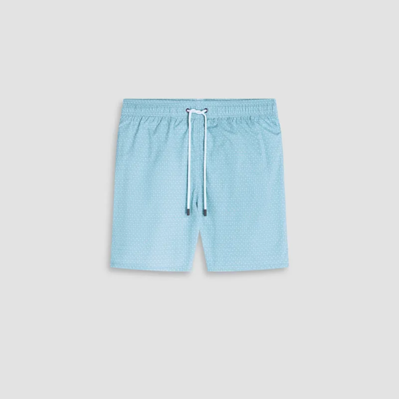 Kai Mid-Length Palm Tree Swim Trunks made by Bugatchi