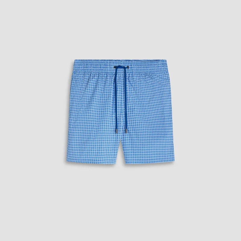 Kai Mid-Length Geometric Swim Trunks made by Bugatchi