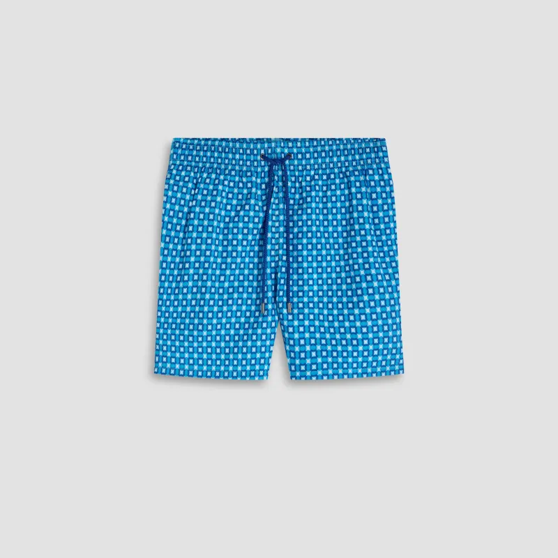 Kai Mid-Length Geometric Swim Trunks made by Bugatchi