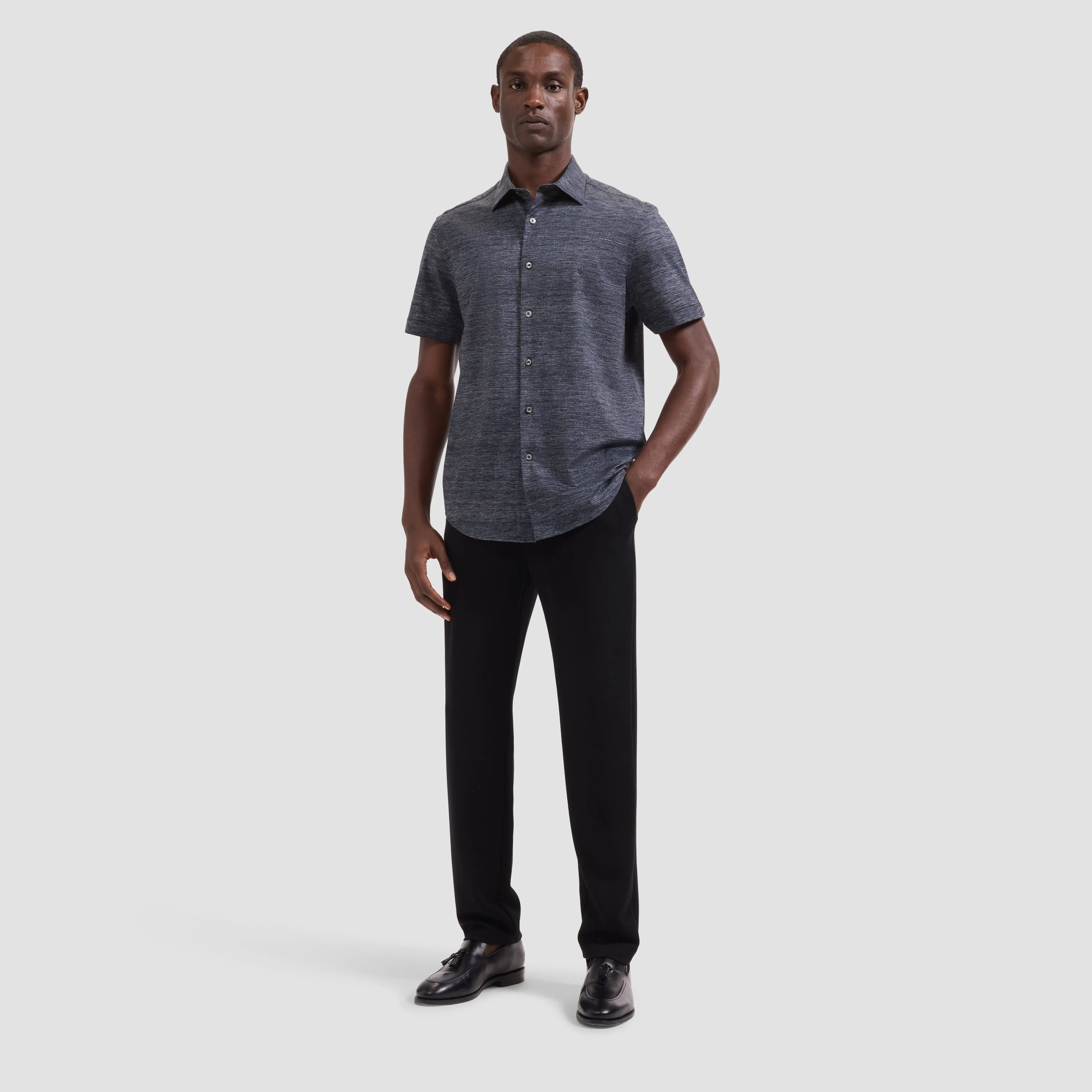 Miles OoohCotton Melange Short-Sleeve Shirt sold by Bugatchi product image thumbnail 4