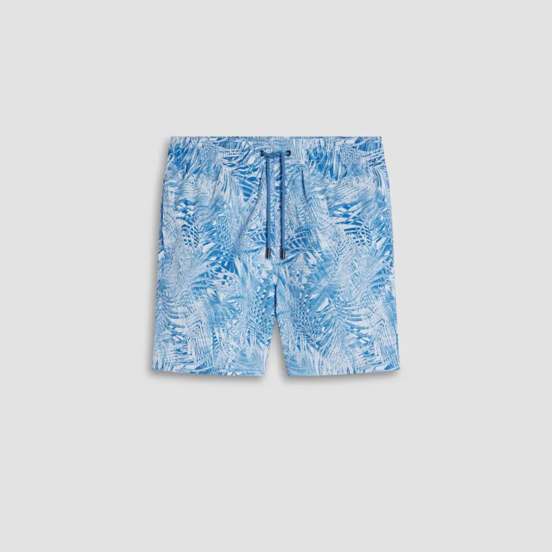Kai Mid-Length Palm Leaf Swim Trunks made by Bugatchi