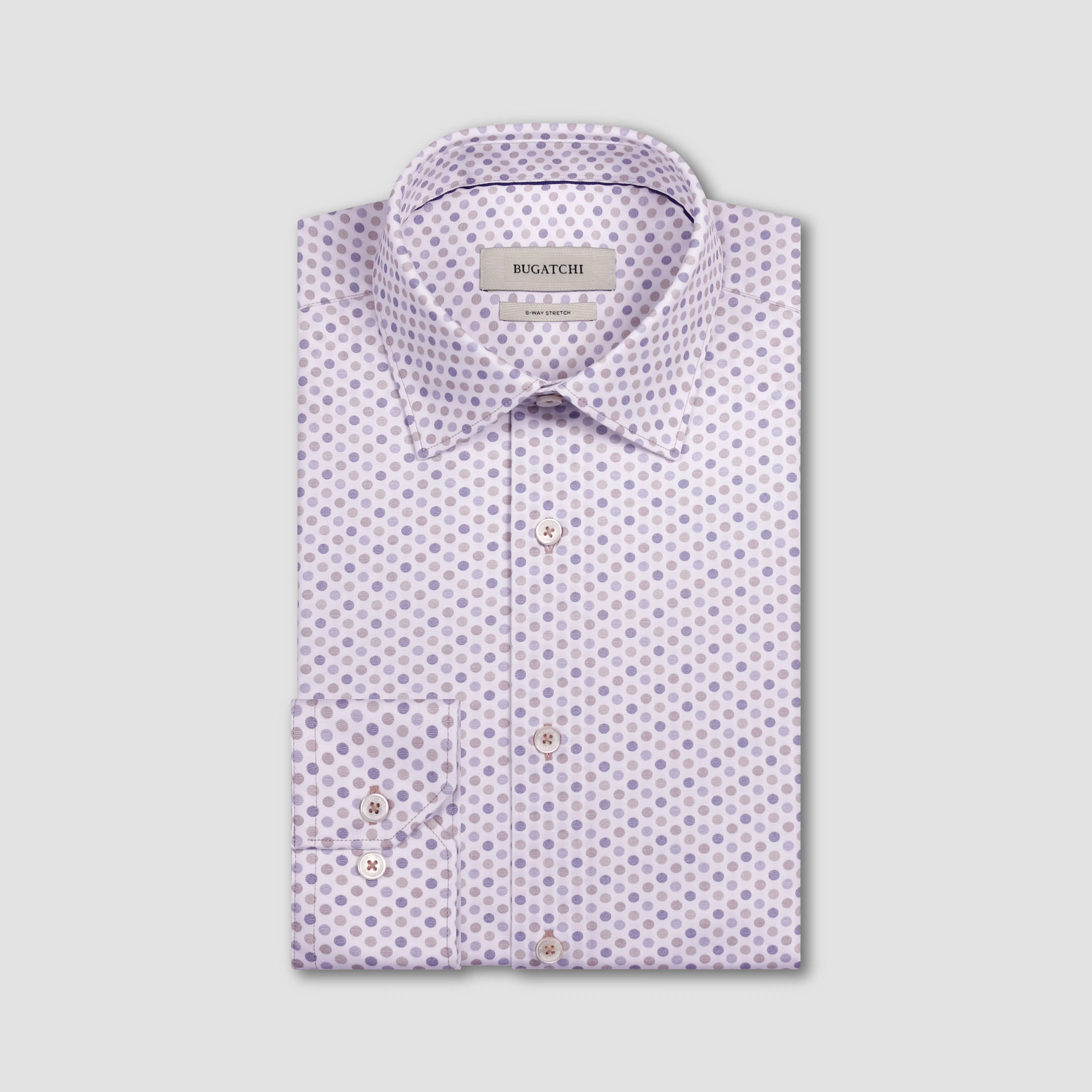 James OoohCotton Striped Dot Shirt sold by Bugatchi