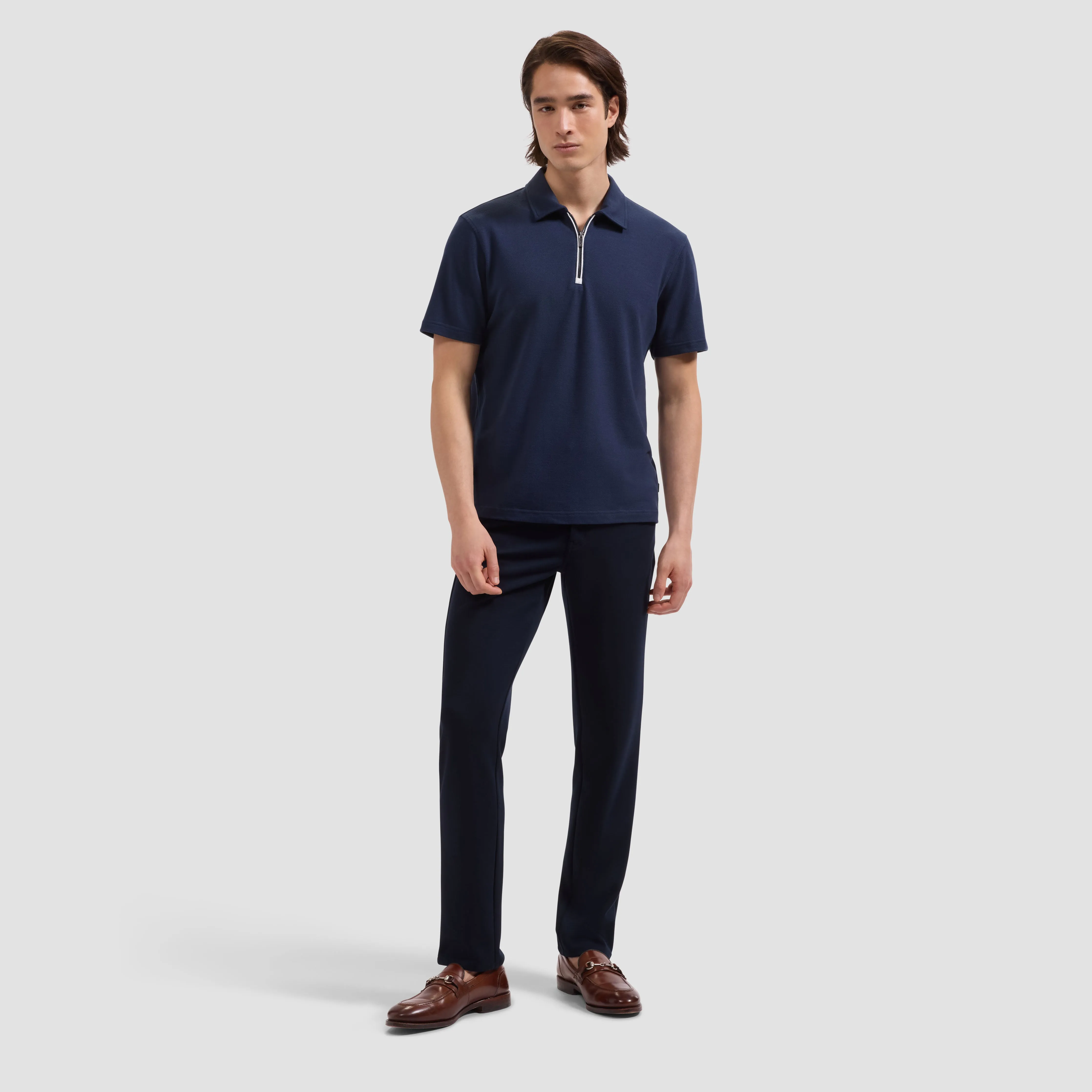 Performance Melange Quarter-Zip Polo sold by Bugatchi product image thumbnail 4