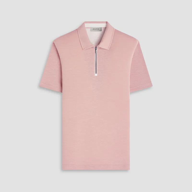 Performance Melange Quarter-Zip Polo sold by Bugatchi