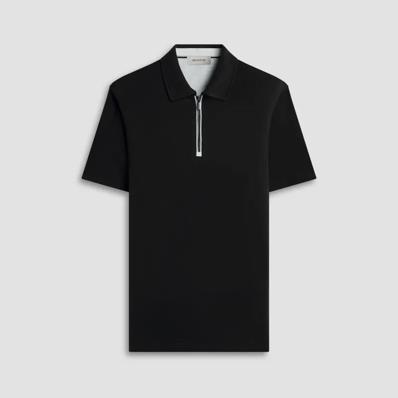 Performance Melange Quarter-Zip Polo sold by Bugatchi