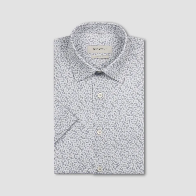 Miles OoohCotton Leaf Print Short-Sleeve Shirt made by Bugatchi