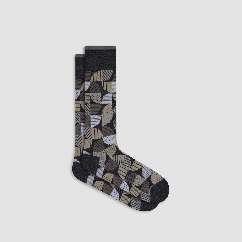 Geometric Mid-Calf Socks made by Bugatchi