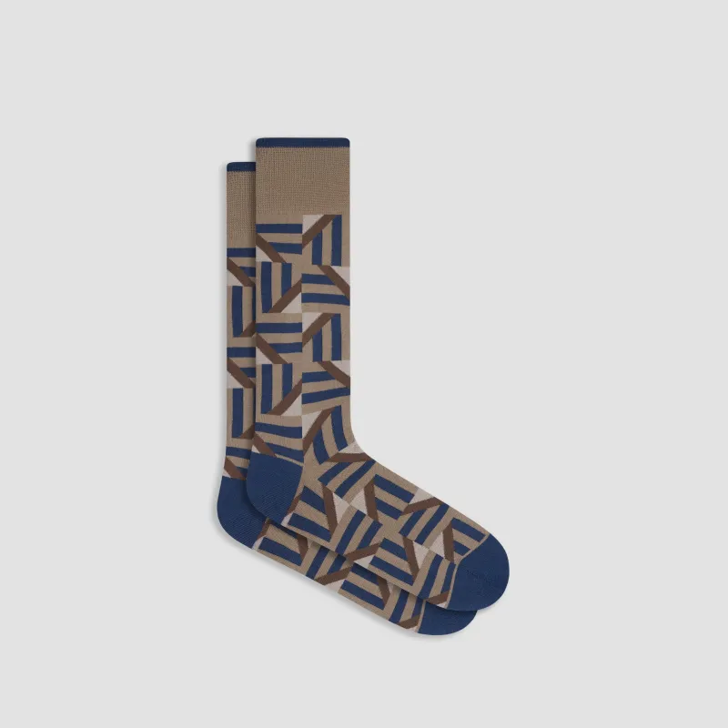 Geometric Mid-Calf Socks made by Bugatchi